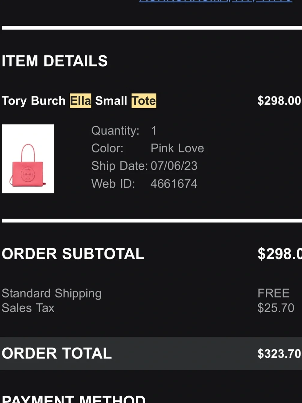 Tory Burch Ella Bio Tote in Pink Love with crossbody strap